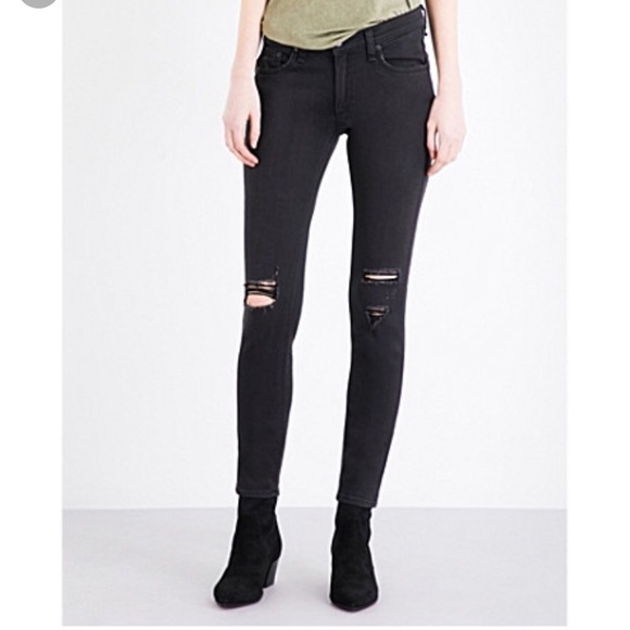 Distressed Rag & Bone Skinny Jeans - Picture 2 of 8